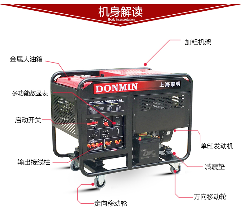 单三相12kw柴油发电机机身解读