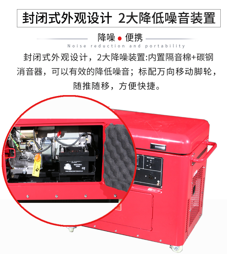 5KW低噪音静音箱型汽油发电机组特点